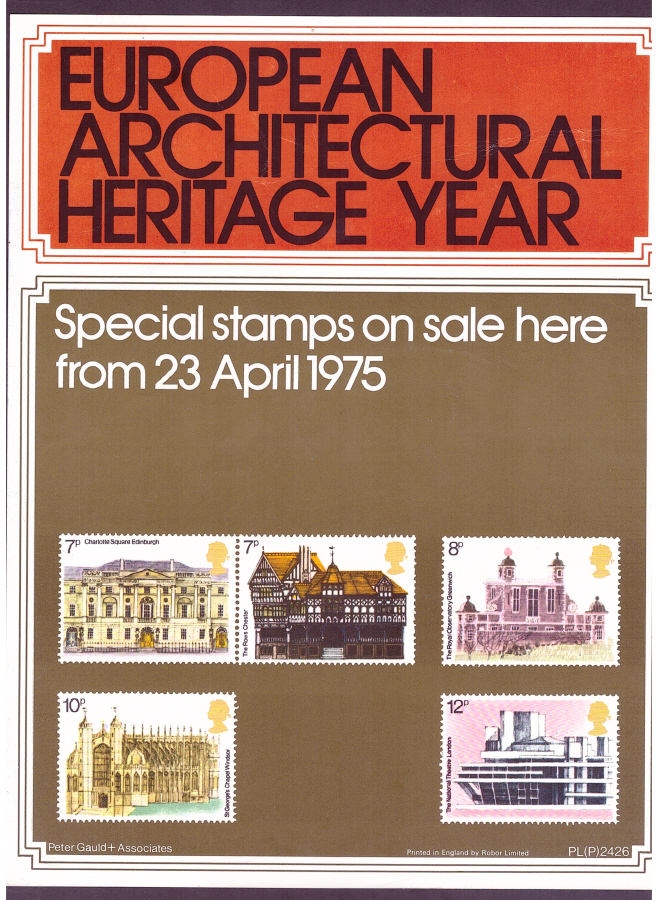 (image for) 1975 European Architecture Post Office A4 poster. PL(P) 2426.